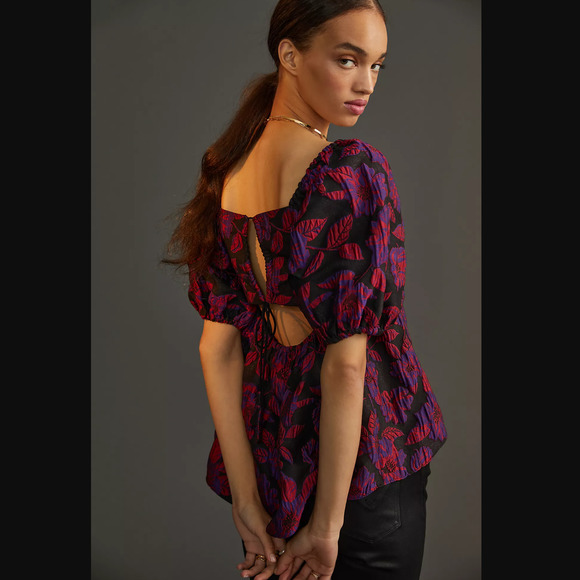 Sachin & Babi Floral Jacquard Blouse - NEW - Size 10 - Picture 2 of 6